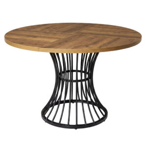 Levede Dining Table 120cm Round Dining Table 30mm MDF Retro Brown CH1177-BR-AU