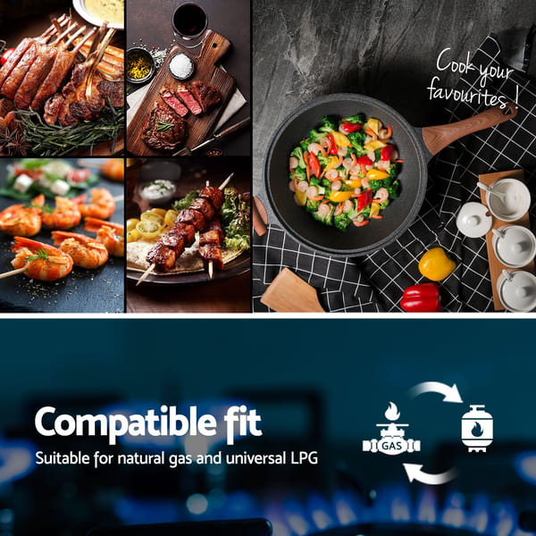 Devanti 59cm Gas Cooktop 3 Burner Knob Control Stainless Steel Hob Silver CT-GAS-3B-SS