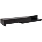 Artiss Extendable TV Unit 200CM 3 Storage Drawers Dark Walnut & Black FURNI-N-EXT01-TV200-WDBK-AB