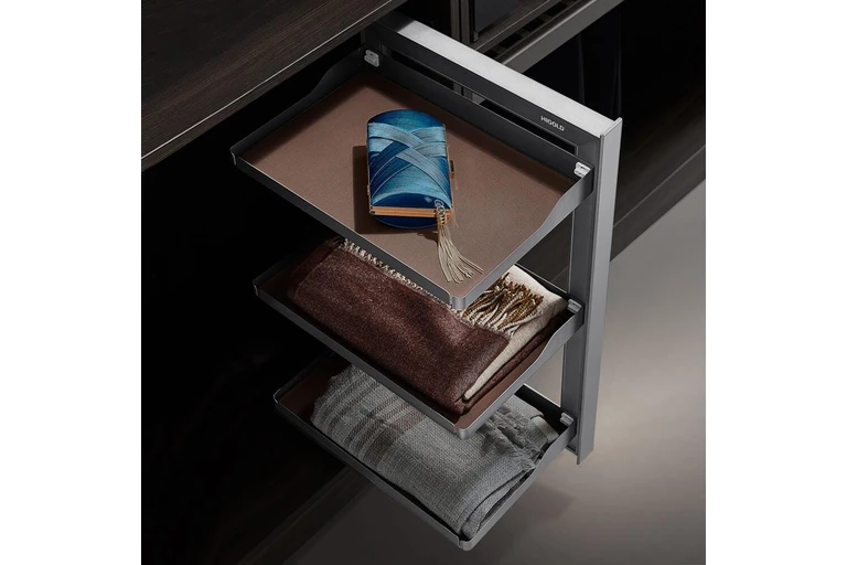 HiGold A Series Slide Out Wardrobe Storage Baskets 3-Tier - Right Side Mount HG-703572S-2360
