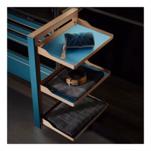 Higold B Series Teal 3-Tier Left Side Mount Slide-out Wardrobe Storage Basket HG-703573-2115