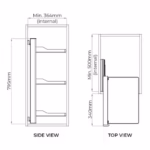 Higold B Series Teal 3-Tier Left Side Mount Slide-out Wardrobe Storage Basket HG-703573-2115