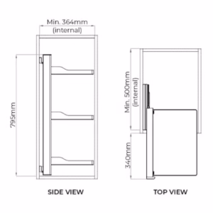 Higold B Series Teal 3-Tier Left Side Mount Slide-out Wardrobe Storage Basket HG-703573-2115