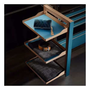 Higold B Series Teal 3-Tier Right Side Mount Slide-out Wardrobe Storage Basket HG-703574-2116