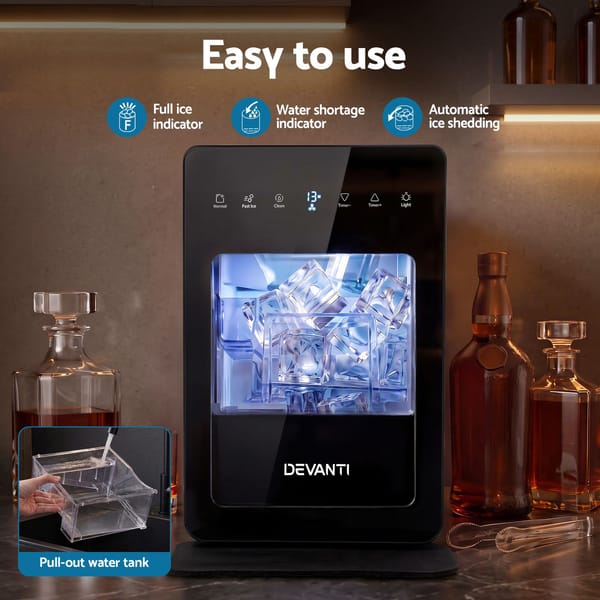 Devanti Ice Maker 5cm Large Ice Cubes Countertop Machine 150pcs/24h for Home IM-ZB-10F-BK
