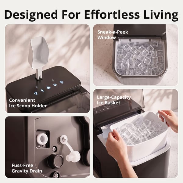 LUVIMO 15kg Ice Maker Machine Double Open Cover Deep Clean - Black IM-ZB-J-15OPEN-BK