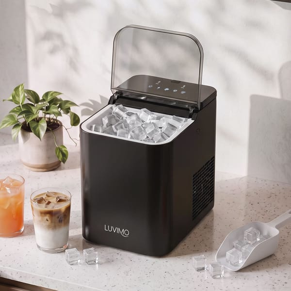 LUVIMO 15kg Ice Maker Machine Double Open Cover Deep Clean - Black IM-ZB-J-15OPEN-BK