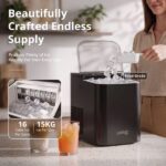 LUVIMO 15kg Ice Maker Machine Double Open Cover Deep Clean - Black IM-ZB-J-15OPEN-BK