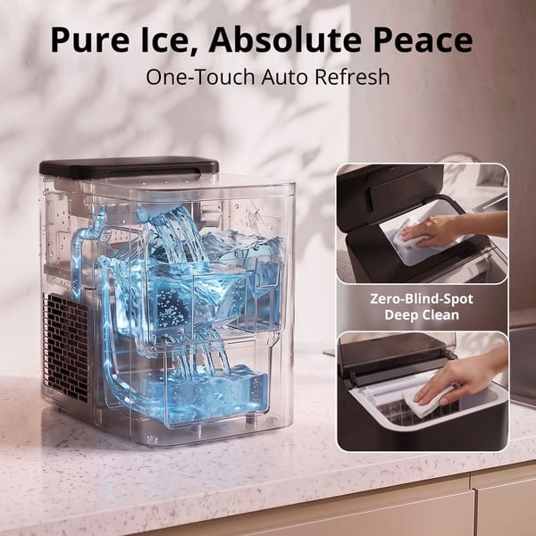LUVIMO 15kg Ice Maker Machine Double Open Cover Deep Clean - Black IM-ZB-J-15OPEN-BK