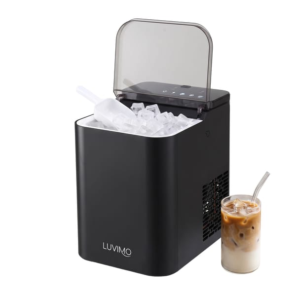 LUVIMO 15kg Ice Maker Machine Double Open Cover Deep Clean - Black IM-ZB-J-15OPEN-BK