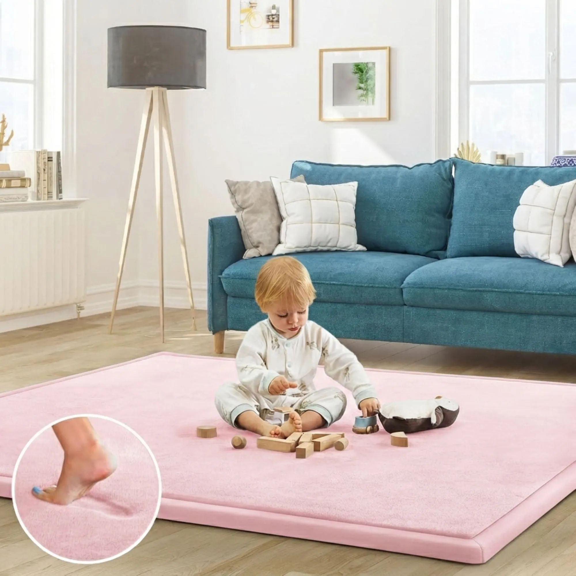 CARLA HOME Baby Play Mat 200x300cm Thick Foam Crawling Mat Infants Pink LSB-36552