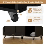 Kitchen Island Cart on Wheels with Charging Station Black 83x38x82cm LSB-59332