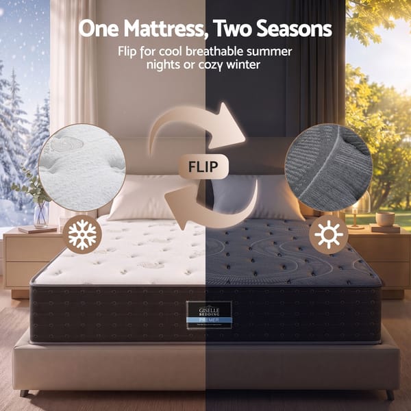 Giselle Double Reversible Spring Mattress Cashmere Cover Gel Foam Firm 35cm MATTRESS-B-VERSA-35-D