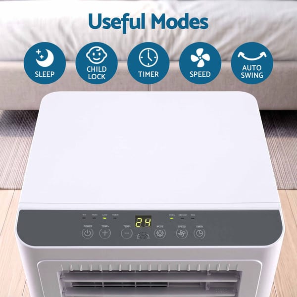 Devanti Portable Air Conditioner 5000 BTU 3-in-1 with Remote Control PAC-B-5000-WH