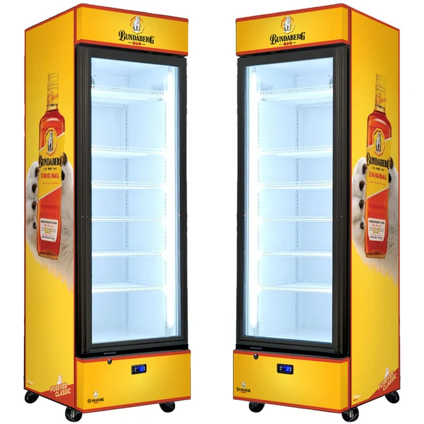 Bundy Rum Upright Quiet Running Black Glass Door Bar Fridge SC372B-Bundy-1