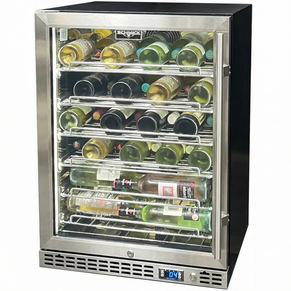 Schmick Quiet Slide Out Front Venting Under Bench Heated Door Wine Fridge SK156R-HD-MW