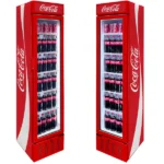 Coca Cola Skinny White Upright Glass Door Bar Fridge Triple Glazed LOW E Glass Lock and LED Light Box SK160R-CCR