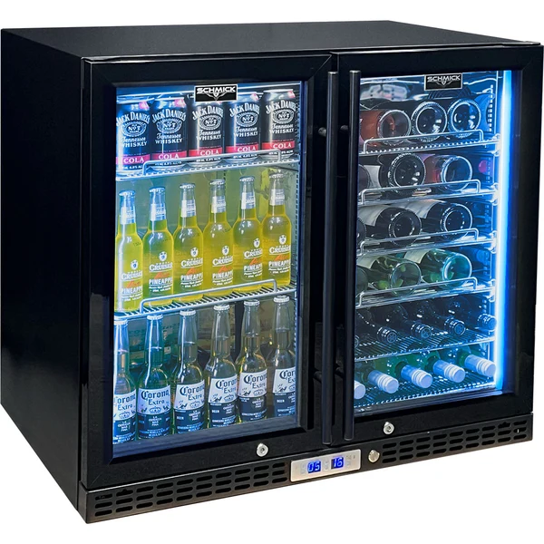 Schmick Under Bench Beer and Wine Dual Zone Bar Fridge SK228D-B-HD