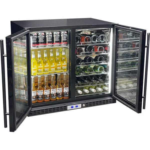 Schmick Under Bench Beer and Wine Dual Zone Bar Fridge SK228D-B-HD