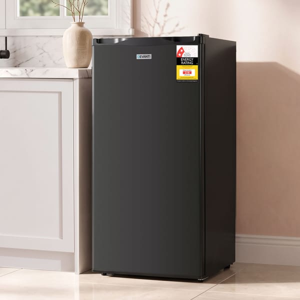 Devanti 81L Upright Freezer Fridge Black UPF-90L-BK