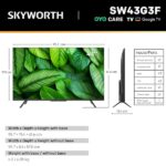 SKYWORTH G3F 43" 4K UHD Smart Google TV V1398-SW43G3F