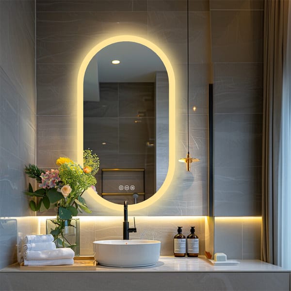 1000x500mm LED Bathroom Mirror Oval Anti-Fog Dimmable Wall Mount V178-66709