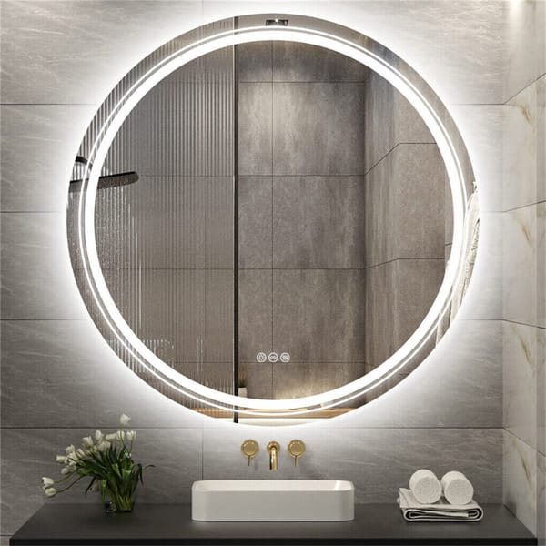 60cm LED Bathroom Mirror Anti-fog Circle Backlit HD V178-66748