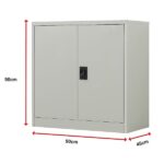 Two-Door Metal Locker – Grey without Legs V63-844381