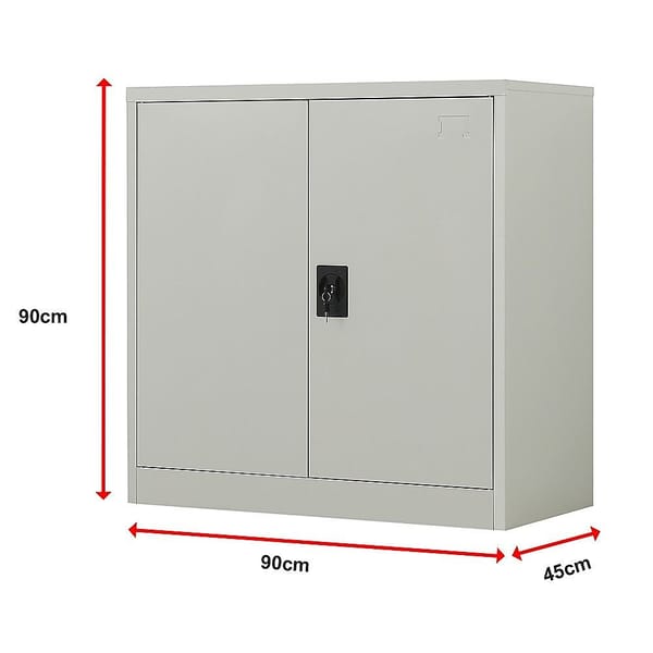 Two-Door Metal Locker – Grey without Legs V63-844381