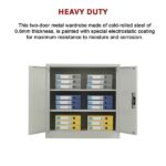 Two-Door Metal Locker – Grey without Legs V63-844381