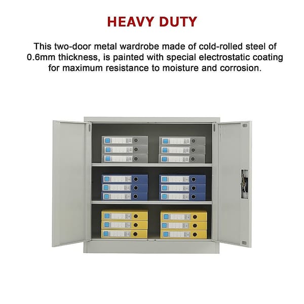 Two-Door Metal Locker – Grey without Legs V63-844381