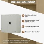 Two-Door Metal Locker – Grey without Legs V63-844381
