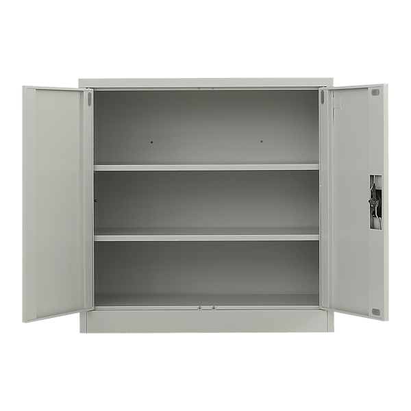 Two-Door Metal Locker – Grey without Legs V63-844381