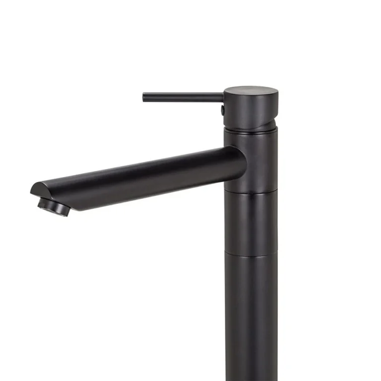 Molla Floor Standing Bath Mixer with Swivel Spout - Matte Black VALE-FSM0029-B