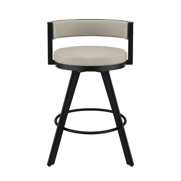 Artiss Bar Stools Set of 3 Swivel Counter Stools with Padded Backrest PU Leather Beige BA-TW-W0098-BGX3