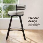 Artiss Bar Stools Set of 3 Swivel Counter Stools with Padded Backrest PU Leather Beige BA-TW-W0098-BGX3