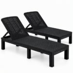 Gardeon 2X Foldable Sun Lounges Outdoor Recliner Patio Beach Chair Rattan Black FSL-01-RAT-BKX2