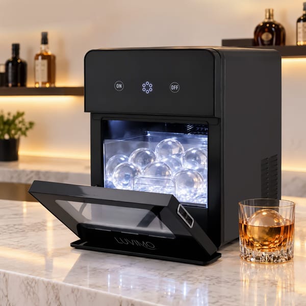 LUVIMO Sphere Ice Maker Machine 50mm Ice Ball 140pcs/day for Home Whiskey Wine IM-ZB-H-140BALL-BK