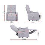 Artiss Electric Massage Recliner Chair with 270° Swivel & Heat Grey RECLINER-C-CHENI-GY-AB
