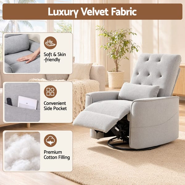 Artiss Electric Massage Recliner Chair with 270° Swivel & Heat Grey RECLINER-C-CHENI-GY-AB