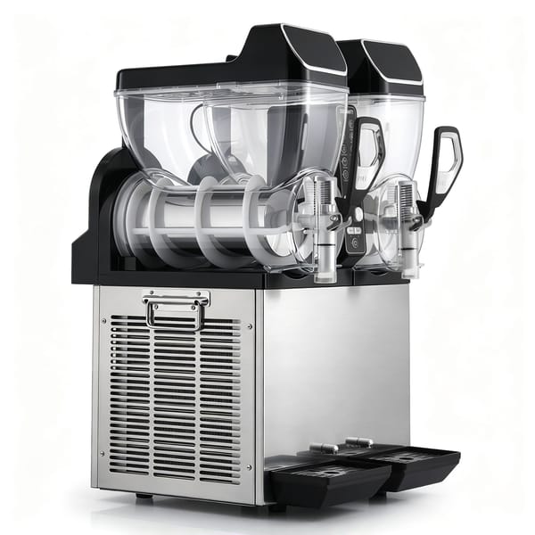 Devanti Commercial Slushie Machine 15L x2 Frozen Drink Maker Dual Tank Silver SLS-CRCOM-15LX2-SS