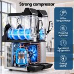 Devanti Commercial Slushie Machine 15L x2 Frozen Drink Maker Dual Tank Silver SLS-CRCOM-15LX2-SS