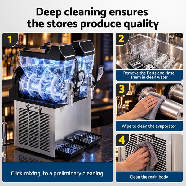 Devanti Commercial Slushie Machine 15L x2 Frozen Drink Maker Dual Tank Silver SLS-CRCOM-15LX2-SS