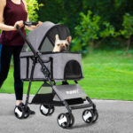 PaWz Large Pet Stroller Dog Cat Travel Grey ST1004-GY