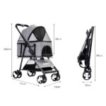 PaWz Large Pet Stroller Dog Cat Travel Grey ST1004-GY