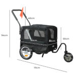 PaWz Pet Stroller Bike Trailer 2-IN-1 Sunroof ST1013-BK