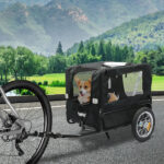 PaWz Pet Stroller Bike Trailer 2-IN-1 Sunroof ST1013-BK