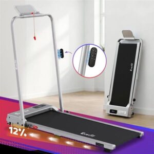 Everfit 3 in 1 Walking Pad Treadmill 12% Incline Under Desk Foldable with 38cm Belt Silver TMILL-380H-2INC-SI