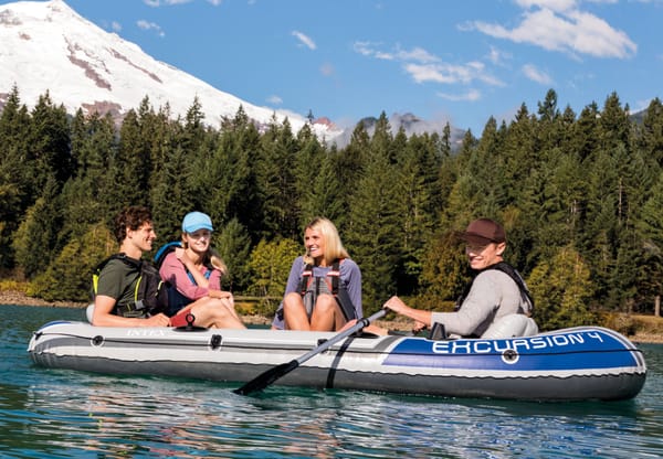 Intex Excursion 4 Inflatable Boat Set with Oars 68324